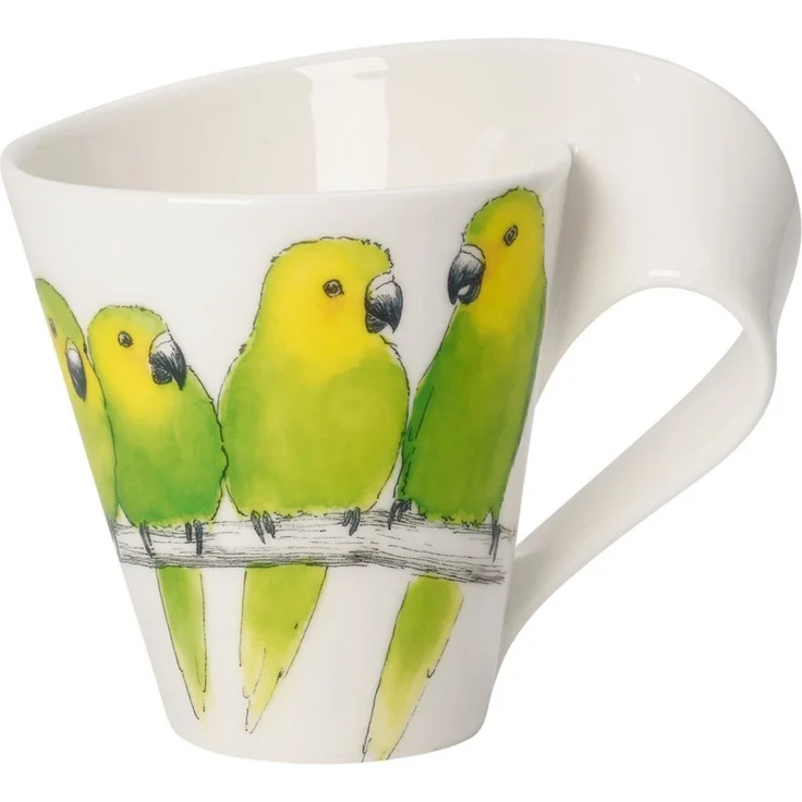 Villeroy & Boch NewWave Caffè Becher mit Henkel 300 ml Braunwangensittich – Bild 1