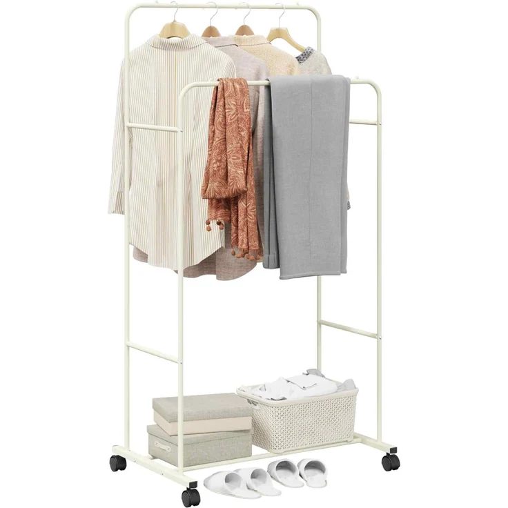 vidaXL Kleiderständer Uni Weiß 80 x 53 x 156 cm 42021355 – Bild 2