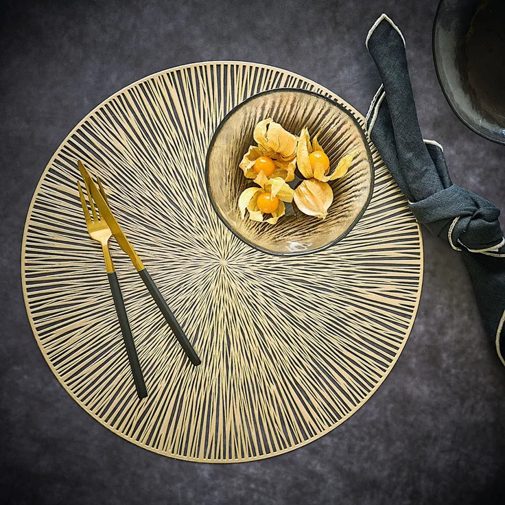 ZELLER 27124 Platzset, Kunststoff, GOLD, ca. Ø 38 cm – Bild 4