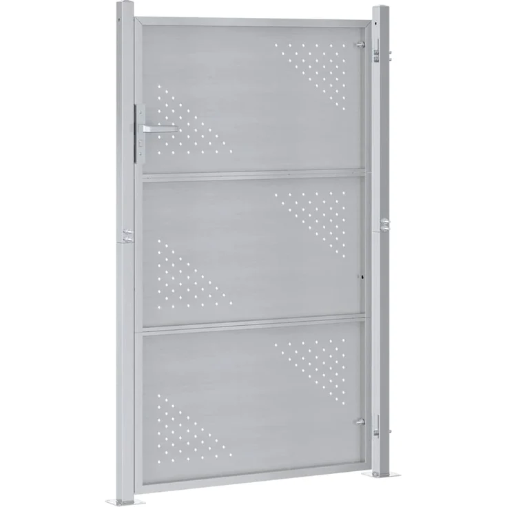 vidaXL Gartentor mit Schloss Silber 85 x 120 cm Edelstahl 3402580 – Bild 6