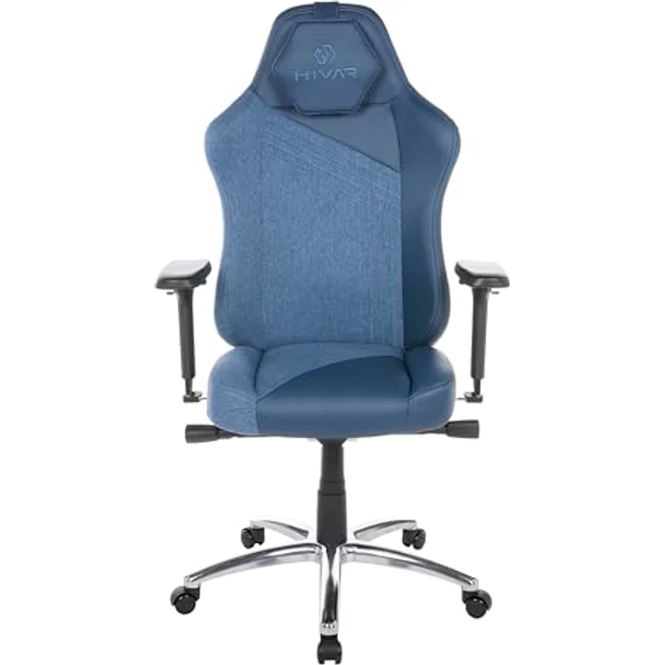 HIVAR Skylar Ocean Silver | Ergonomischer Gaming Stuhl Bürostuhl, Lordosenstütze, Synchronmechanik, 4D Armlehnen | bis 110 kg – Bild 4