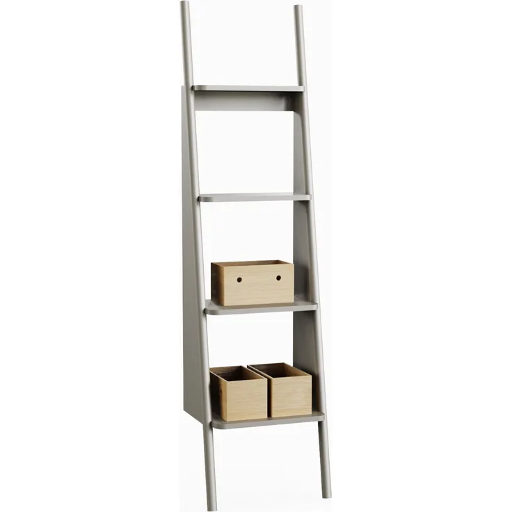 BADEDU TANA Badregal 40 cm breit, Grau matt, 4 Ablagen
