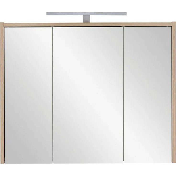 SCHILDMEYER Spiegelschrank Badezimmerschrank mit LED-Leuchte Eiche Hell 74 x 60 x 16 – Bild 3