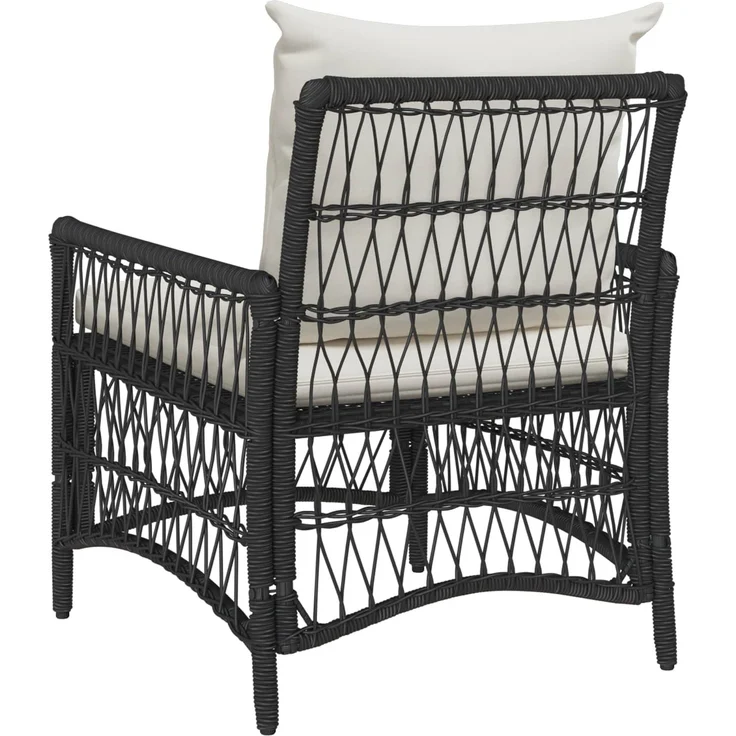 vidaXL Gartenstuhl mit Kissen Schwarz 73 x 61 x 77 cm Poly-Rattan 42006217 – Bild 4