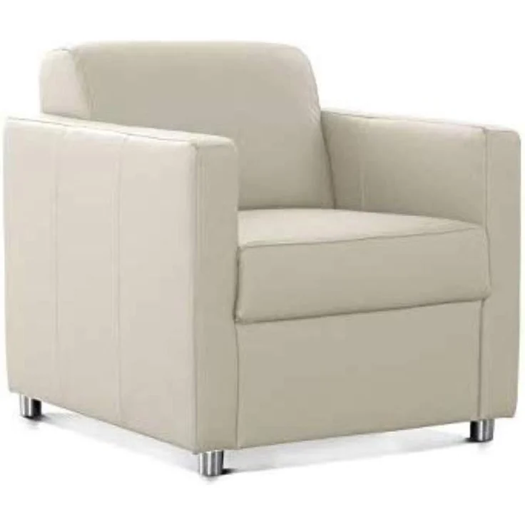 CAVADORE Corianne Sessel, mit Federkern, Ledersessel Design, 78 x 80 x 83, Echtleder: weiß – Bild 1