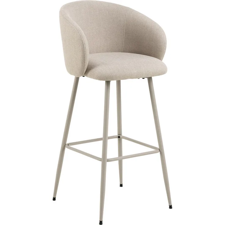 MID.YOU Barhocker, Grau-Beige, Textil, FSC Mix, 54x105x52 cm, moderne Barmöbel für Esszimmer