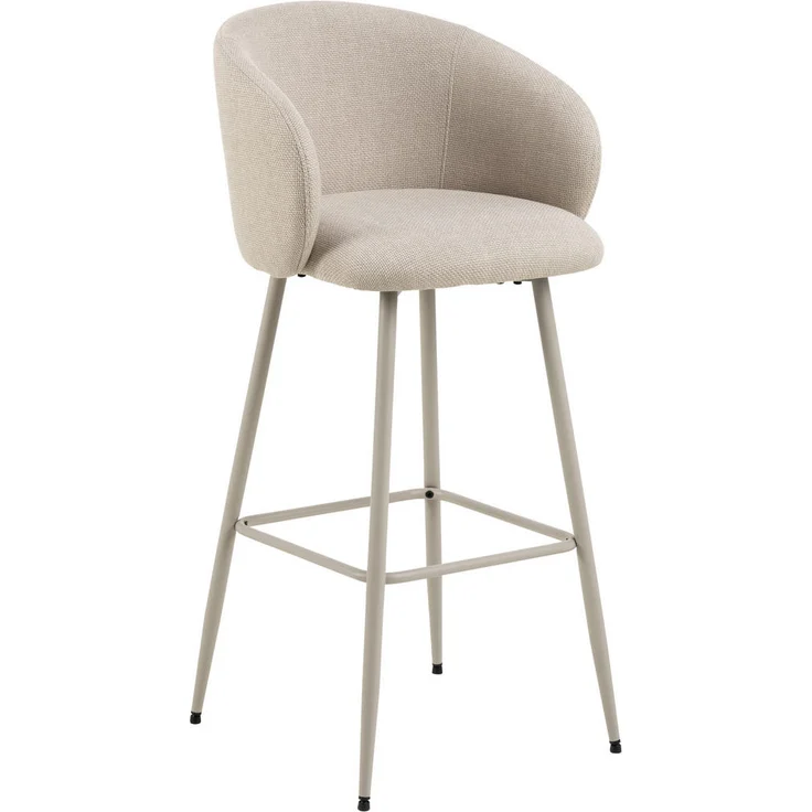 MID.YOU Barhocker, Grau-Beige, Textil, FSC Mix, 54x105x52 cm, moderne Barmöbel für Esszimmer