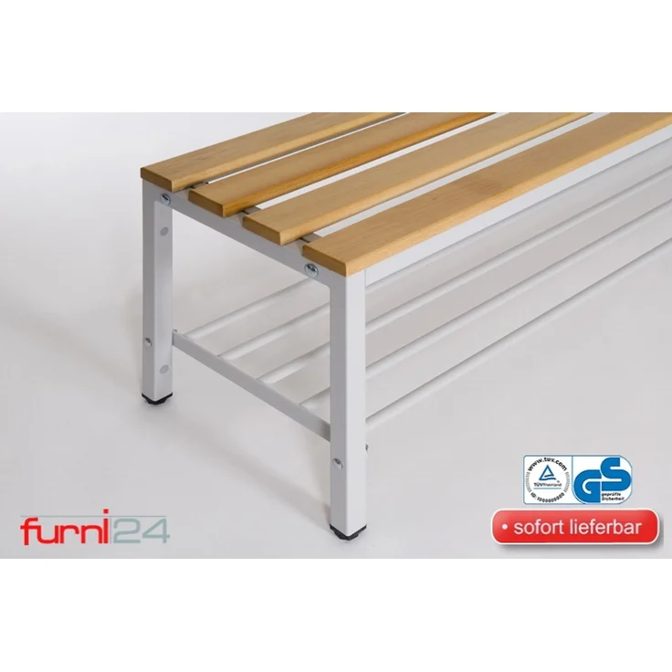Garderobenbank mit Schuhrost 150 cm grau – Bild 4