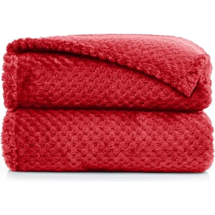 DecoKing Kuscheldecke 70x150 cm rot Decke Microfaser Wohndecke Tagesdecke Fleece weich sanft kuschelig skandinavischer Stil Henry – Bild 2