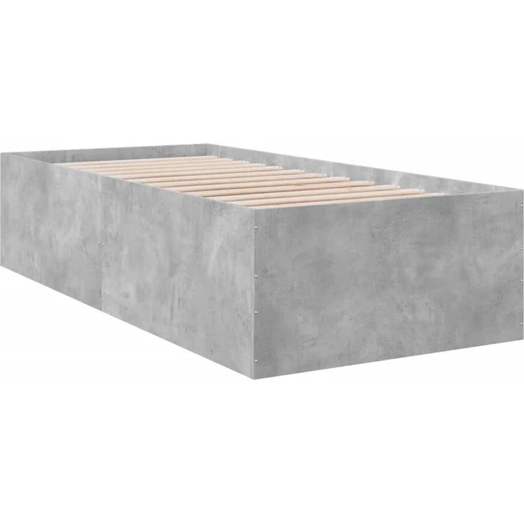 vidaXL Bettgestell Betongrau 100x200 cm Holzwerkstoff 3280961 – Bild 3