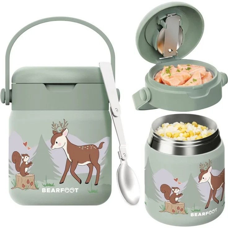 BEARFOOT Trinkflasche Thermobehälter Kinder Edelstahl - Reh Sabei, Thermobehälter, auslaufsicher, Edelstahl, Food jar, BPA-frei