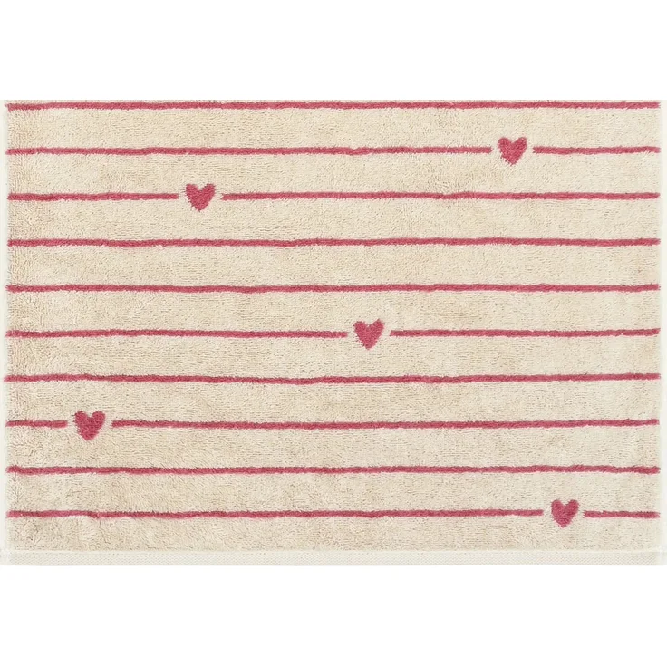 Cawö Duschtuch Badetuch 70x140 cm Heart Beats Line beere Herzen rosa 6276-32