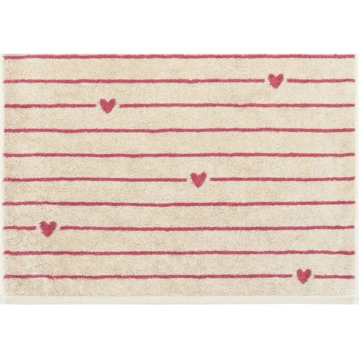 Cawö Duschtuch Badetuch 70x140 cm Heart Beats Line beere Herzen rosa 6276-32 – Bild 1