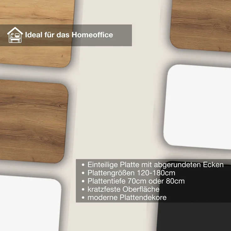 ASSMANN Elektrisch höhenverstellbarer Schreibtisch Y-Line Curved 160x70cm Eiche Natura Signalweiß Metall Holz – Bild 5