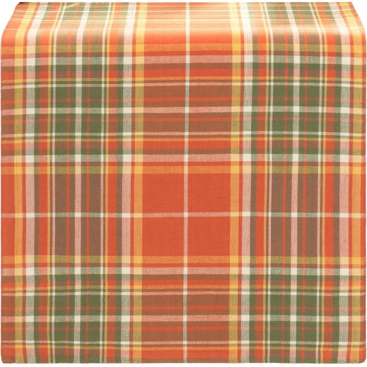 Elrene Home Fashions Hawley Plaid Harvest Herbst/Thanksgiving Baumwoll-Konsole Mittelstück/Tischläufer, 33x178 cm