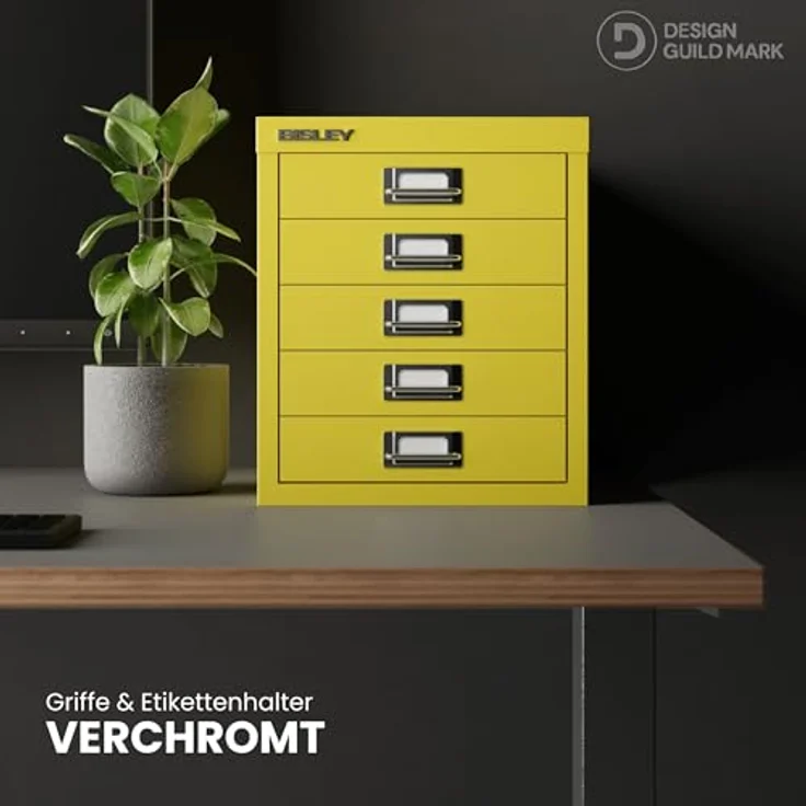 Bisley Multidrawer Schubladenschrank aus Metall mit 6 Schubladen DIN A4 ohne Sockel - Farbe: Pastellpink, L296-620 – Bild 3