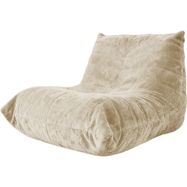 DESVIAE Sitzsack Beige aus Chenille – 49x40x29 cm – formstabile Füllung – Bild 2