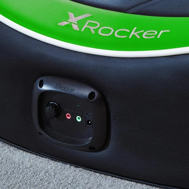 X Rocker Shadow 2.0 Floor Rocker Gaming Kinder Sessel mit 2.0 Audiosystem - Grün/Schwarz/Weiß – Bild 6