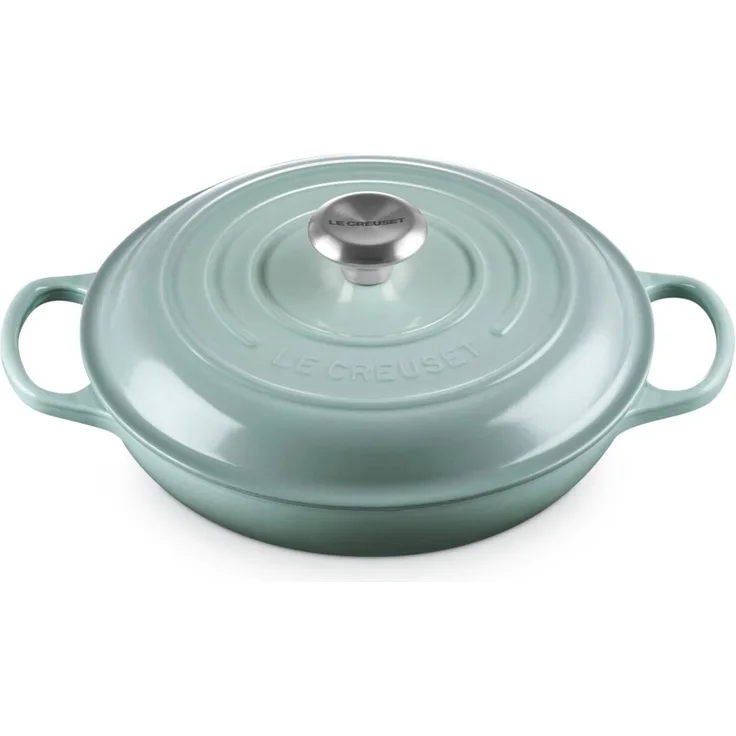 LE CREUSET Kochtopf Gourmet-Profitopf Signature sea salt 26cm, Emailliertes Gusseisen