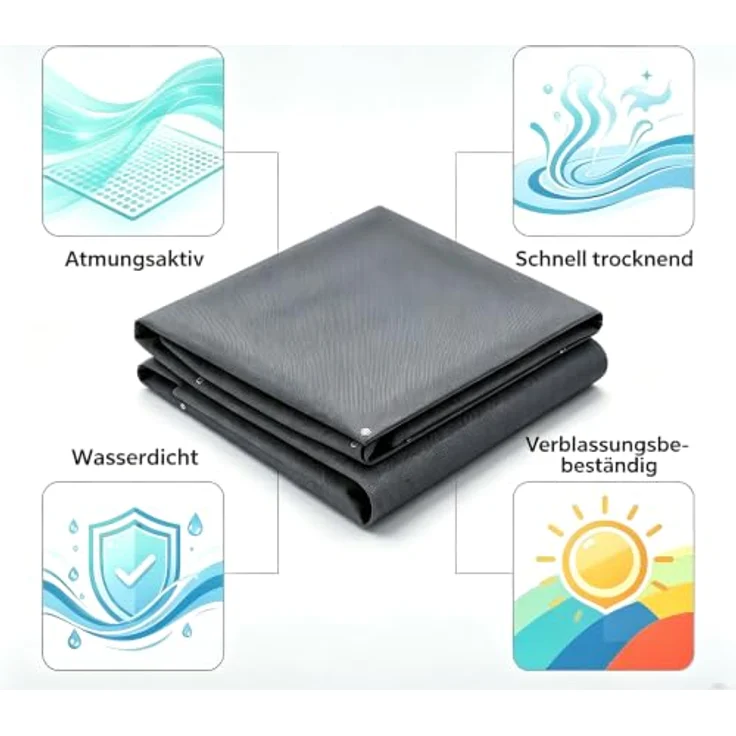 Sekey Balkon Sichtschutz HDPE 220g/m² | Wetterfest & Schnelltrocknend | Lichtdurchlässig & Blickdicht | 75x600cm, Hellgrau – Bild 4