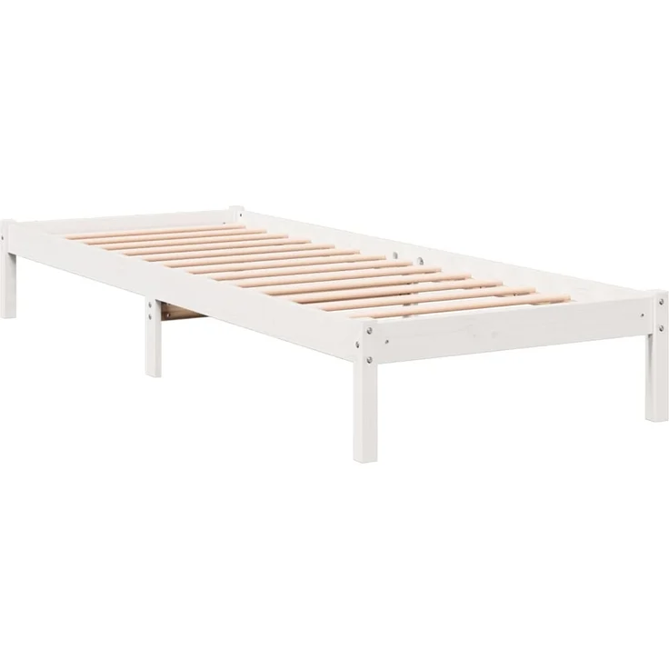 vidaXL Massivholzbett Extra Lang ohne Matratze Weiß 100x210 Kieferholz 852405 – Bild 6