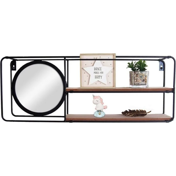 HTI-Line Wandregal Wandregal Mirror Viola, Stück 1-tlg, Regal mit Spiegel