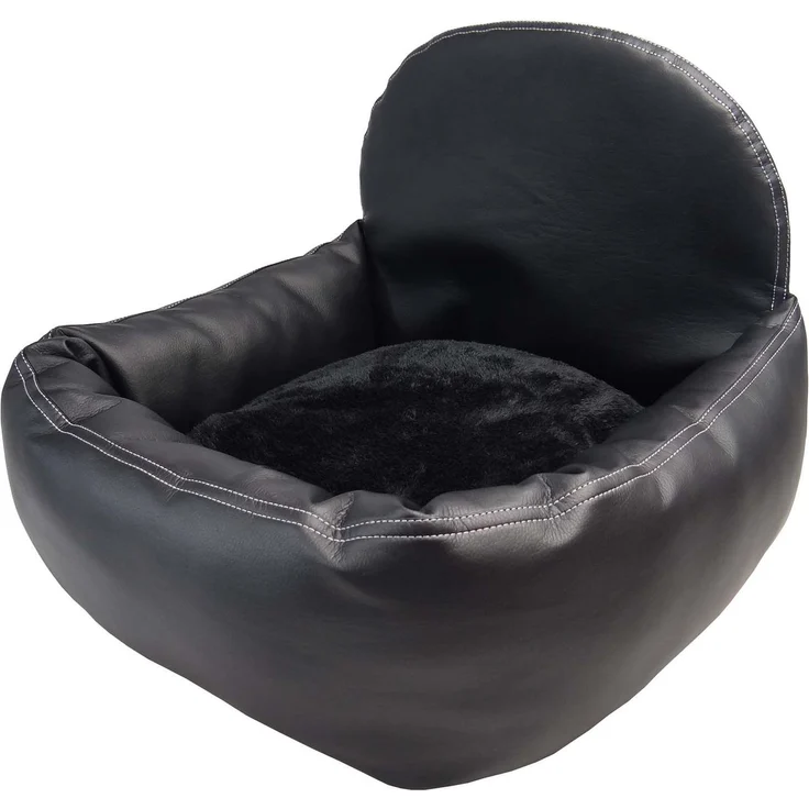 Extra pflegeleichter Hunde Leder Look Autositz - Verstärkter Autositz für kleine und mittlere Hunde - hochwertiger und wasserfester Hundeautositz für den Beifahrersitz im Auto (L-Größe, Schwarz) kompatibel für Honda Civic II Shuttle – Bild 1