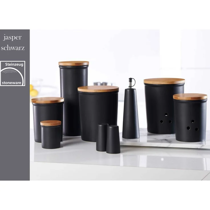 Ritzenhoff & Breker Jasper Vorratsdose 1,8 l schwarz 6er Set – Bild 2