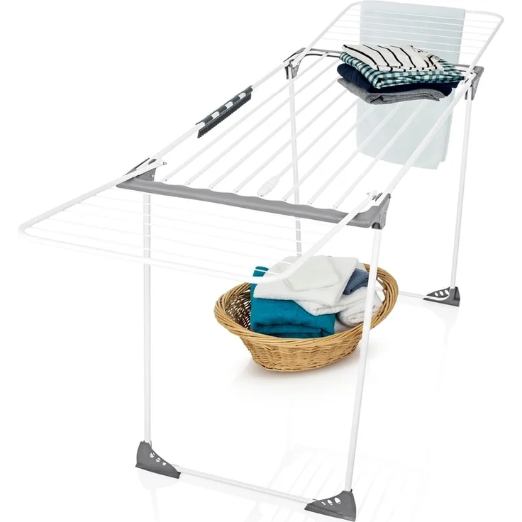 EASYmaxx Wäscheständer XXL ausziehbar bis 260 cm, Standtrockner mit Rollen, Kleidung platzsparend aufhängen klappbar Wäsche trocknen – Bild 1