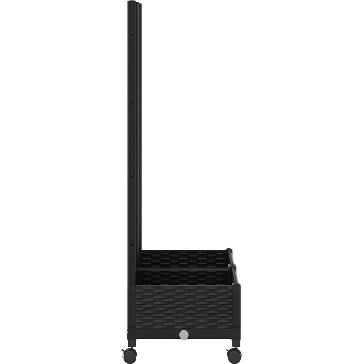 vidaXL Pflanzkübel mit Spalier und Rädern Schwarz 80 x 40 x 131,5 cm 3422965 – Bild 4