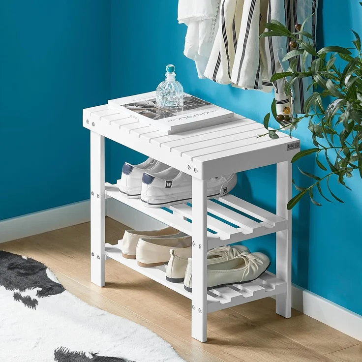 SoBuy Schuhregal FSR02-K, Sitzbank Schuhbank aus Bambus – Bild 2