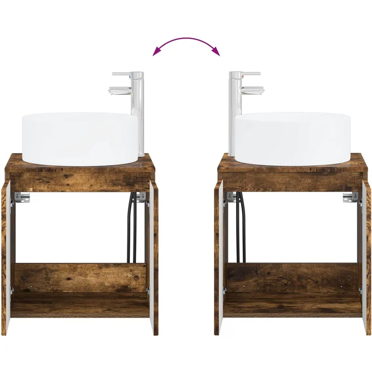 vidaXL Badezimmerschrank-Set 3 stk. Geräucherte Eiche 3405732 – Bild 10