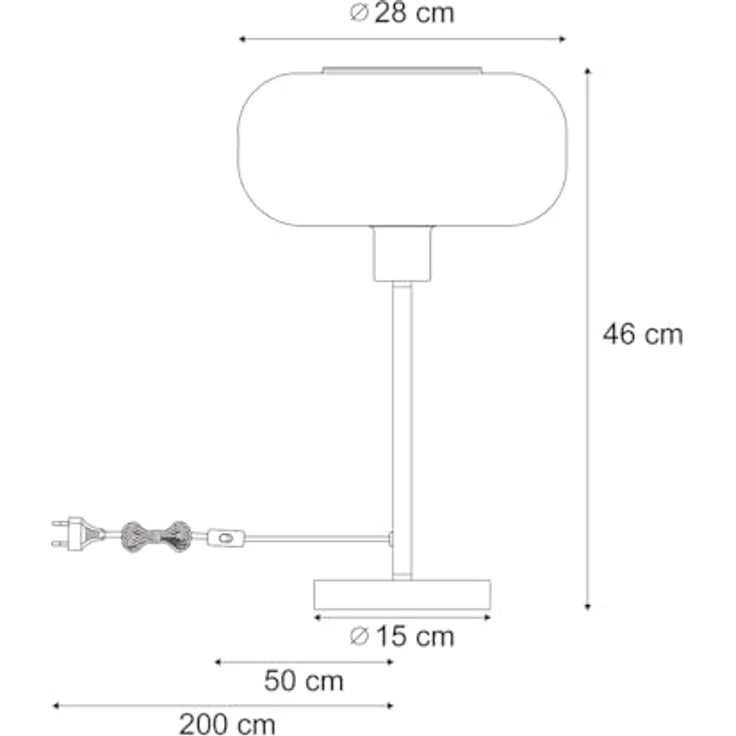 QAZQA Retro Tischleuchte Bizle, Schwarz mit Bronzeglas, Dimmbar, E27, Ideal für Wohnzimmer und Schlafzimmer – Bild 4
