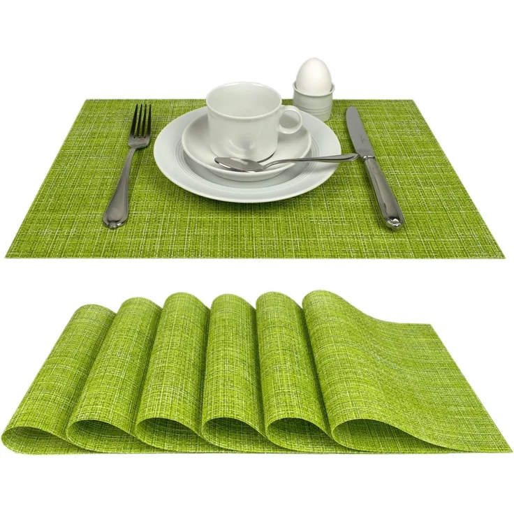 Delindo Lifestyle Platzset Capri, (6-St), in geflochtener Optik als 6er-Spar-Set, abwischbar – Bild 1