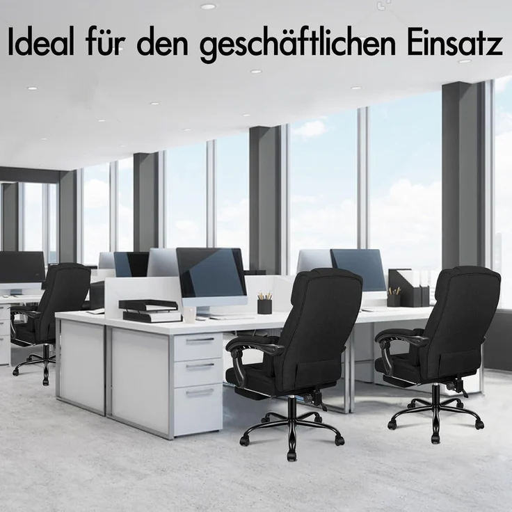 Bürostuhl Hochlehner 150Grad Netzgewebe Boss Schwarz Leinen BOSS Serie – Bild 8