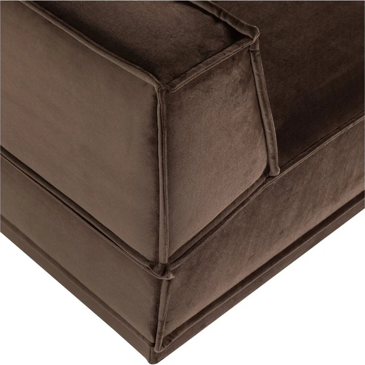 Ecksofa Chaiselongue Manu - Samt Braun, Rechts – Bild 6