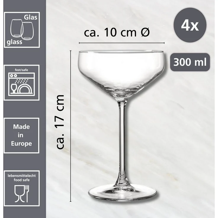 Ritzenhoff & Breker Champagnerglas Rumba, 4-tlg, Glas, Champagnerschale im 4er Set, je 300 ml – Bild 3
