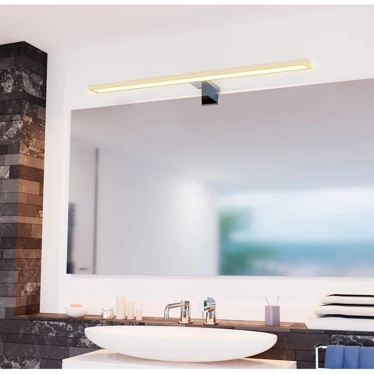 SSC-LUXon LED Bilderleuchte LINA 3-in-1 Bad Spiegelleuchte 50cm warmweiss LED 11W IP44 chrom, Warmweiß – Bild 2