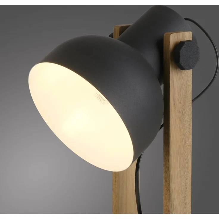 JUST LIGHT 15746-18 CUP 2.0 Tischleuchte schwarz Holz E27 – Bild 3