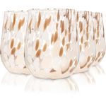 SÄNGER Trinkgläser Set Curacao 4 teilig - weiß/beige/braun