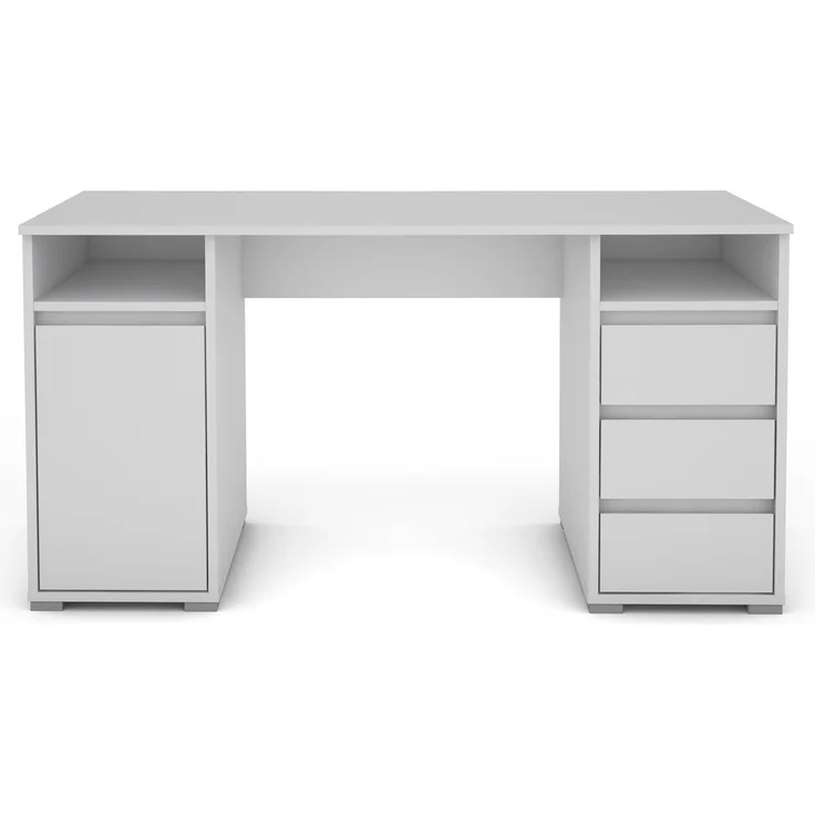 Schreibtisch >LOBO< in Weiß 138 x 75 x 55 cm (BxHxT) – Bild 3
