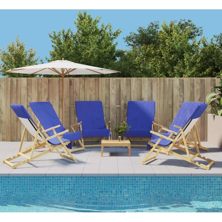 vidaXL Strandtücher 6 Stk. Königsblau 60x135 cm Stoff 400 GSM 3157059 – Bild 1