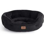 BEDSURE Katzenbett waschbar Katzen Bettchen - 63 x 53 x 20 cm Katzen Bett mit Zweiseitig Innenkissen Katzenschlafplatz für Katzen oder kleine Hunde, schwarz