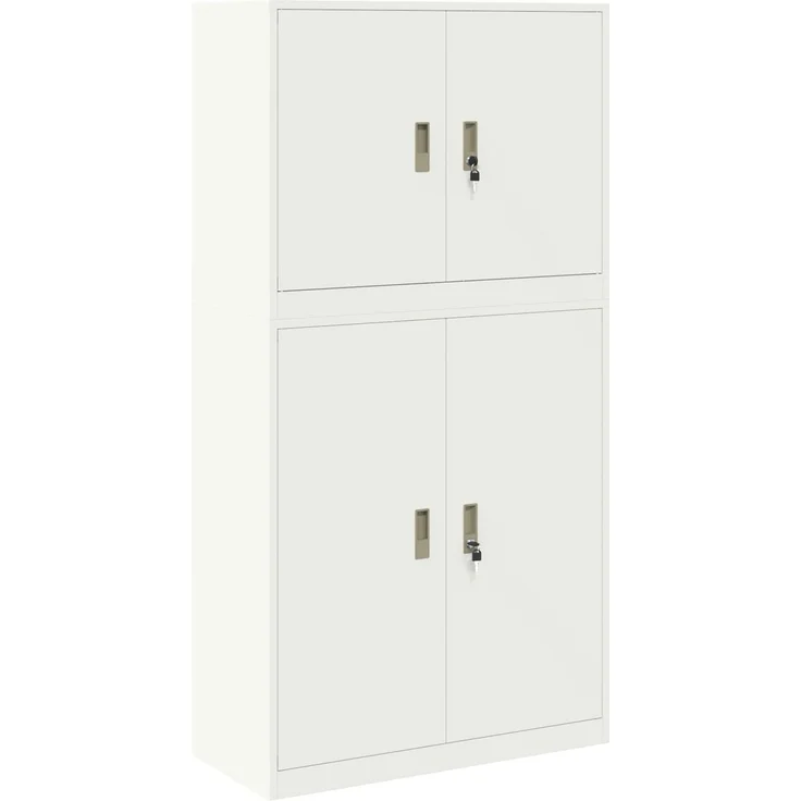 vidaXL Aufbewahrungsschrank 2 stk. Weiß 90 x 40 x 175 cm Stahl 3438722 – Bild 2