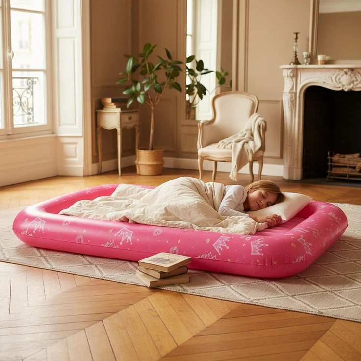 Avenli Luftmatratze Kinderluftbett aufblasbar DreamAir 152 x 89 x 17,5 cm rosa – Bild 2