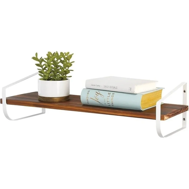 Wandregal Hängeregal Schweberegal langes Holzregal mDesign 2er Set mattweiß – Bild 8