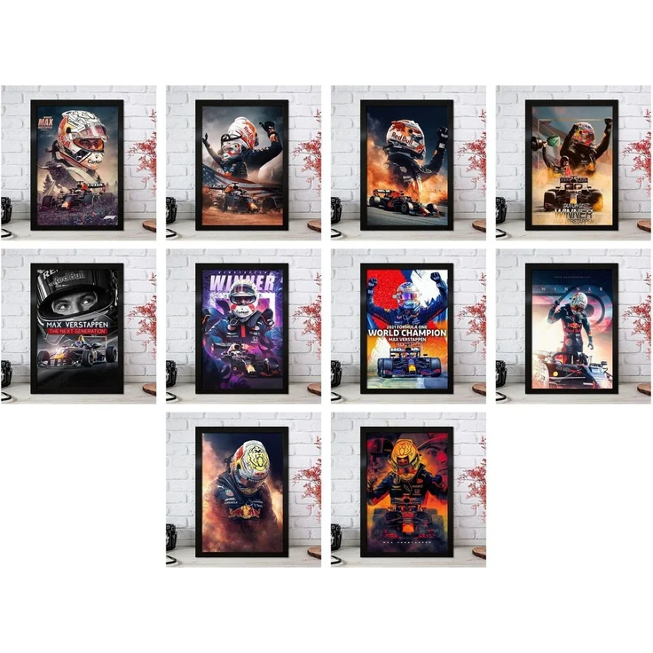JUSTGOODMOOD Poster Formel 1 Max Verstappen Rennfahrer Helm Rennwagen Red Bull Deko Print, I (1 St) – Bild 1