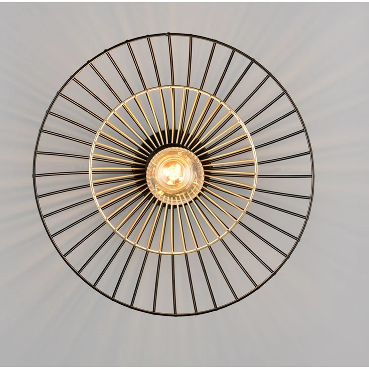 Deckenleuchte LAURIS mit Gitter Lampenschirm Schwarz Gold, Ø 30cm – Bild 6