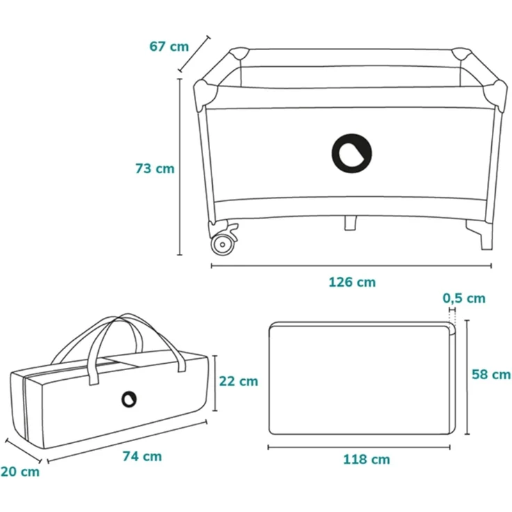 Lionelo Stefi Baby Kinderbett, Reisebett ab Geburt bis 15 kg, Seiteneingang, Sicherungssystem LockGuard, Blockade der Räder, Tragetasche, zusammenklappbar – Bild 9