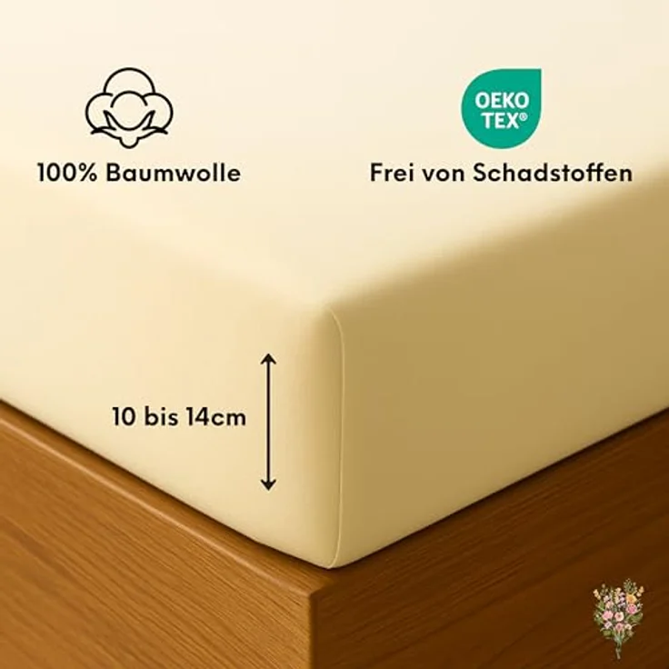 Strauss Home Spannbettlaken Premium Topper Spannbettlaken 150GSM für Matratzen-Topper 10cm Höhe, Gummizug: Rundumgummi, für Topper mit einer Höhe von 10cm, OEKO-TEX zertifiziert – Bild 3